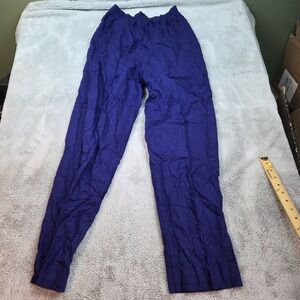 Vintage Liz Clairborne Womens Med Silk Pants Purple Casual Elastic Waist Pajamas
